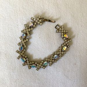 Rhinestone tennis-style bracelet.